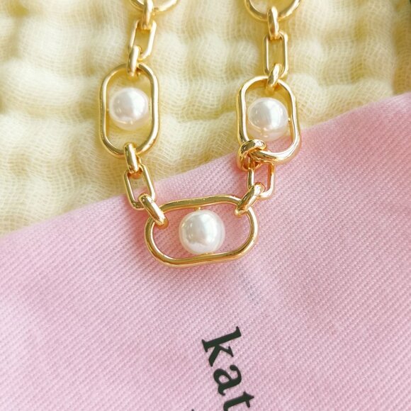 NEW Kate Spade Gold Pearl Glamorous Strands Bracelet - Picture 4 of 4
